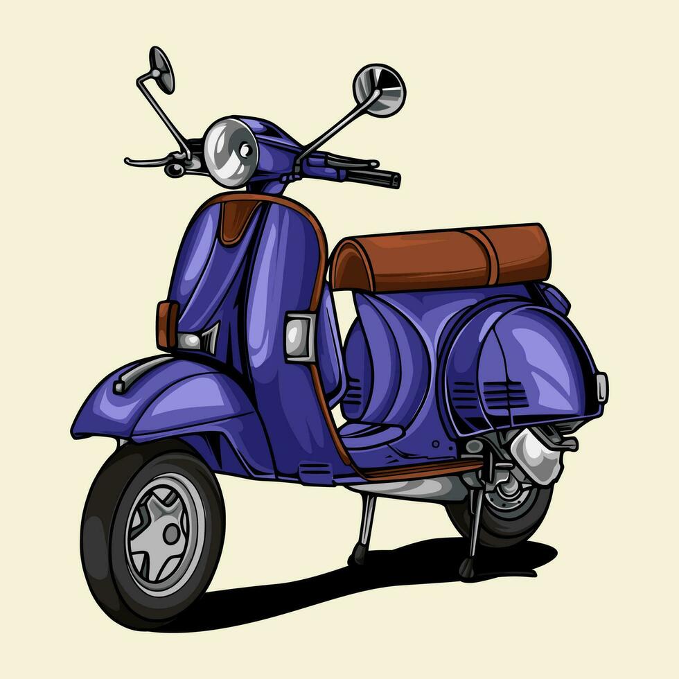 antik vespa motorcykel vektor