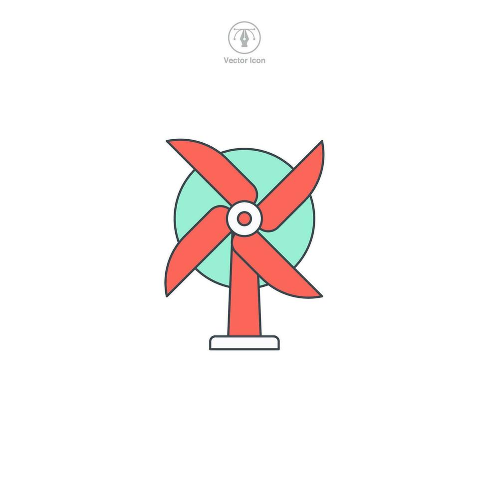 Wind Turbine Symbol Vektor illustriert ein stilisiert Leistung Generator, symbolisieren verlängerbar Energie, Wind Leistung, Nachhaltigkeit, Ökologie, und Innovation