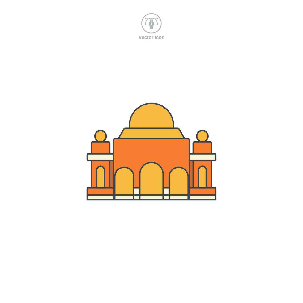 Tempel Symbol Vektor illustriert ein stilisiert Platz von Verehrung, bedeuten Religion, Spiritualität, Gebet, Glaube, und vielfältig kulturell Traditionen