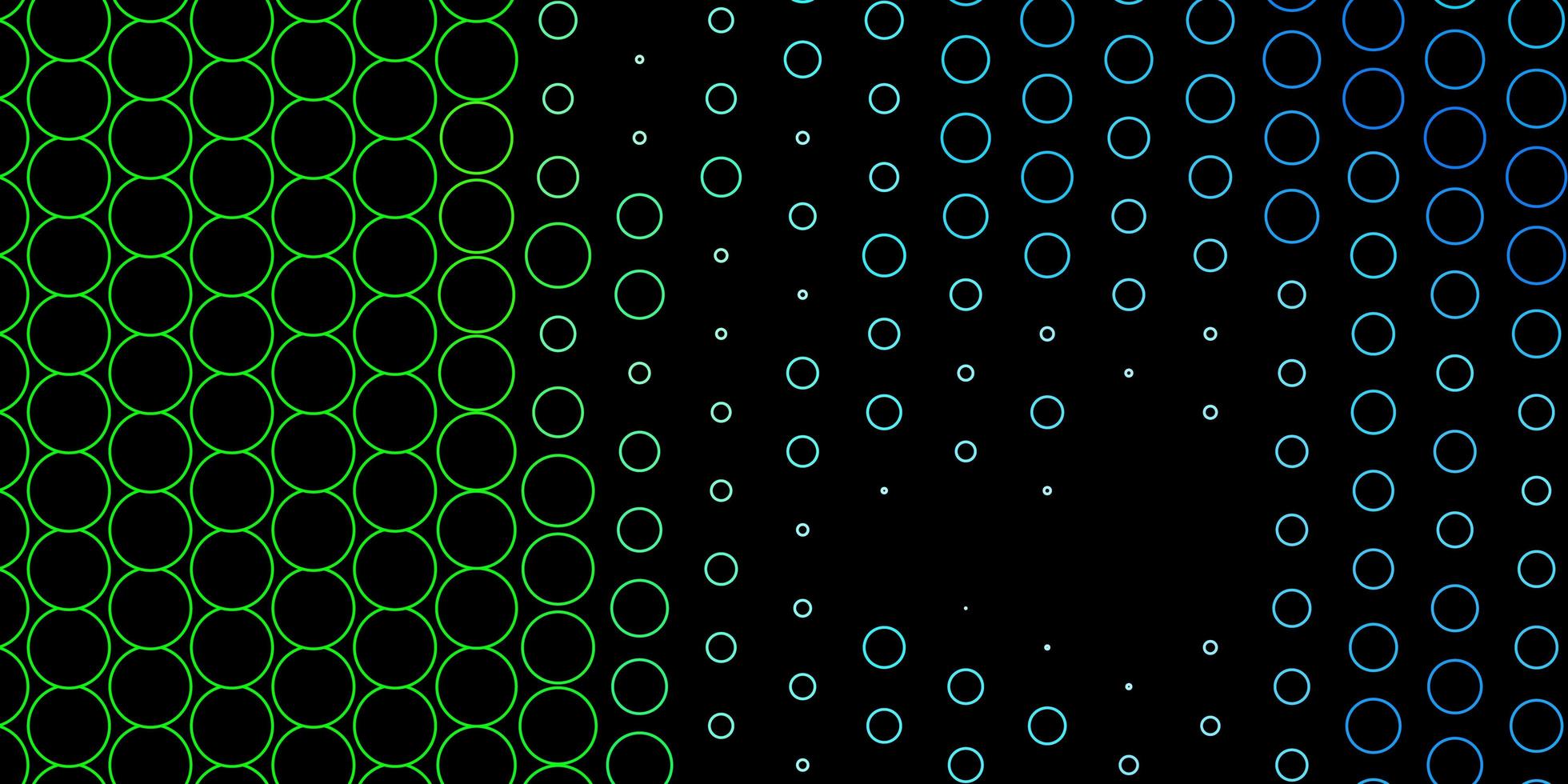 mörkblå grön vektorbakgrund med bubblor illustration med uppsättning lysande färgglada abstrakta sfärmönster för affärsannonser vektor
