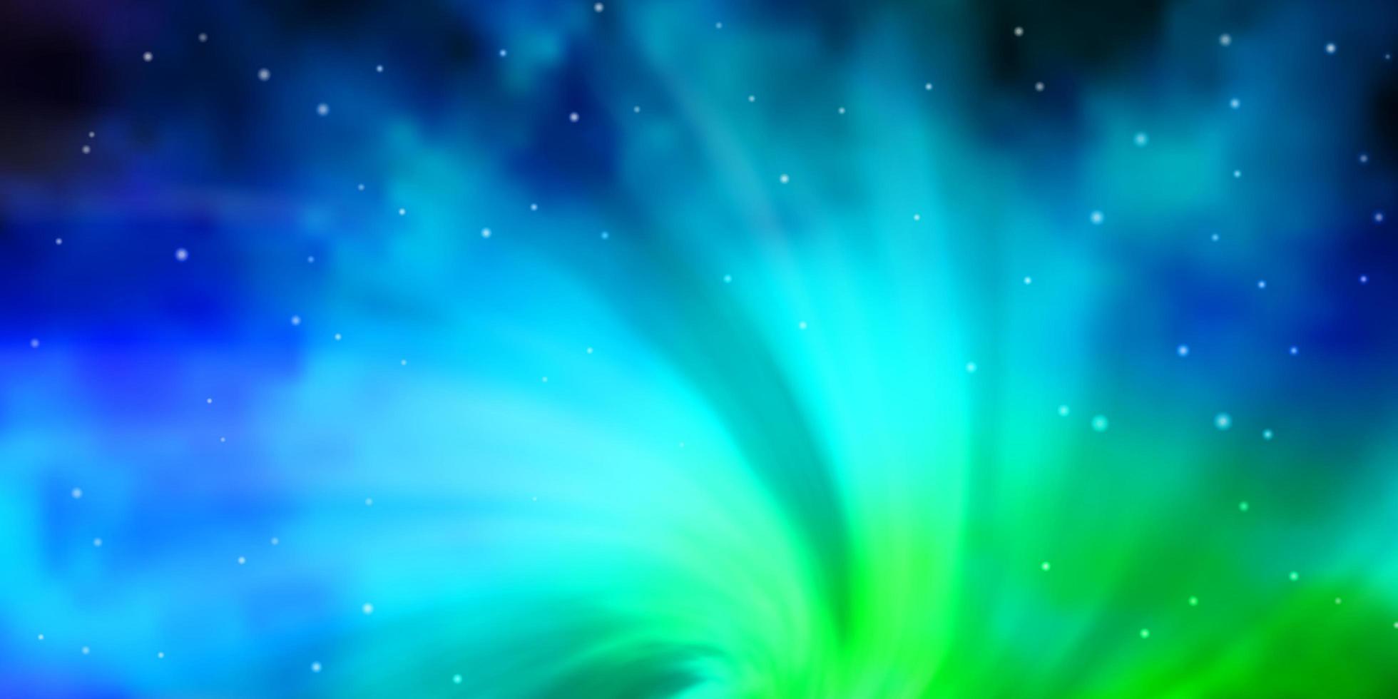 hellblauer grüner Vektorhintergrund mit dekorativer Illustration der bunten Sterne mit Sternen auf abstraktem Vorlagenmuster zum Verpacken von Geschenken vektor
