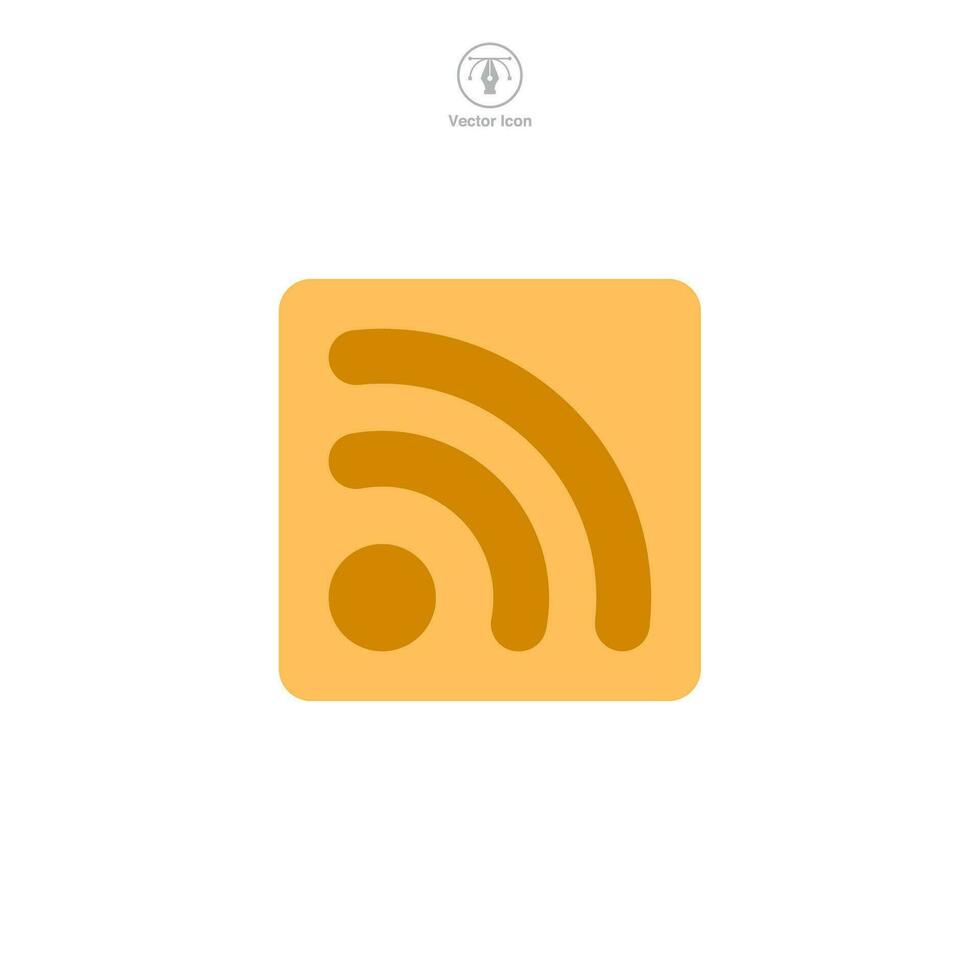 ein Vektor Illustration von ein rss Futter Symbol, bedeuten Nachricht, Aktualisierung, oder Syndizierung. Ideal zum Netz Schnittstellen, Blogs, oder Digital Inhalt Verteilung