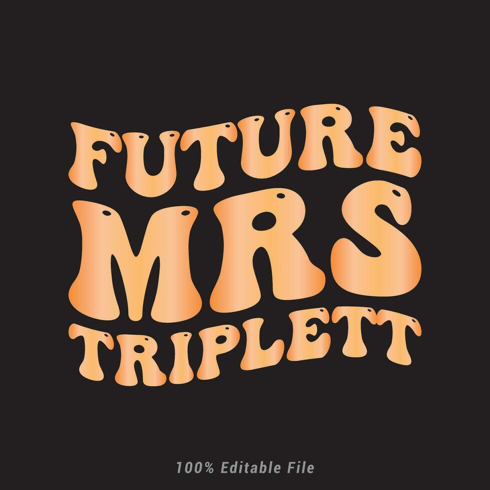 framtida Fru triplett t-shirt grafisk vektor
