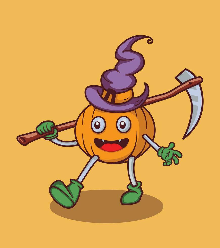 vektor halloween bära vapen med söt karaktär illustration