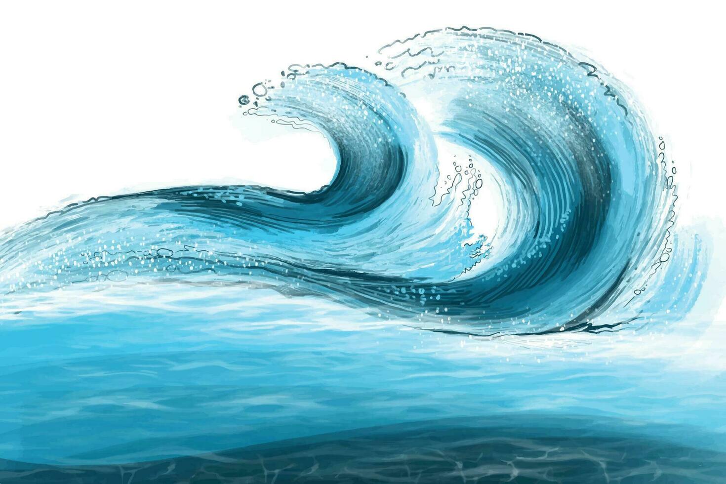 Ozean unter Wasser Blau Welle Hintergrund vektor