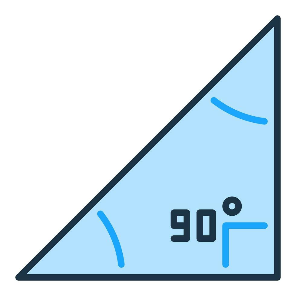 Mathe 90 Grad Winkel Vektor richtig Dreieck Konzept Blau Symbol