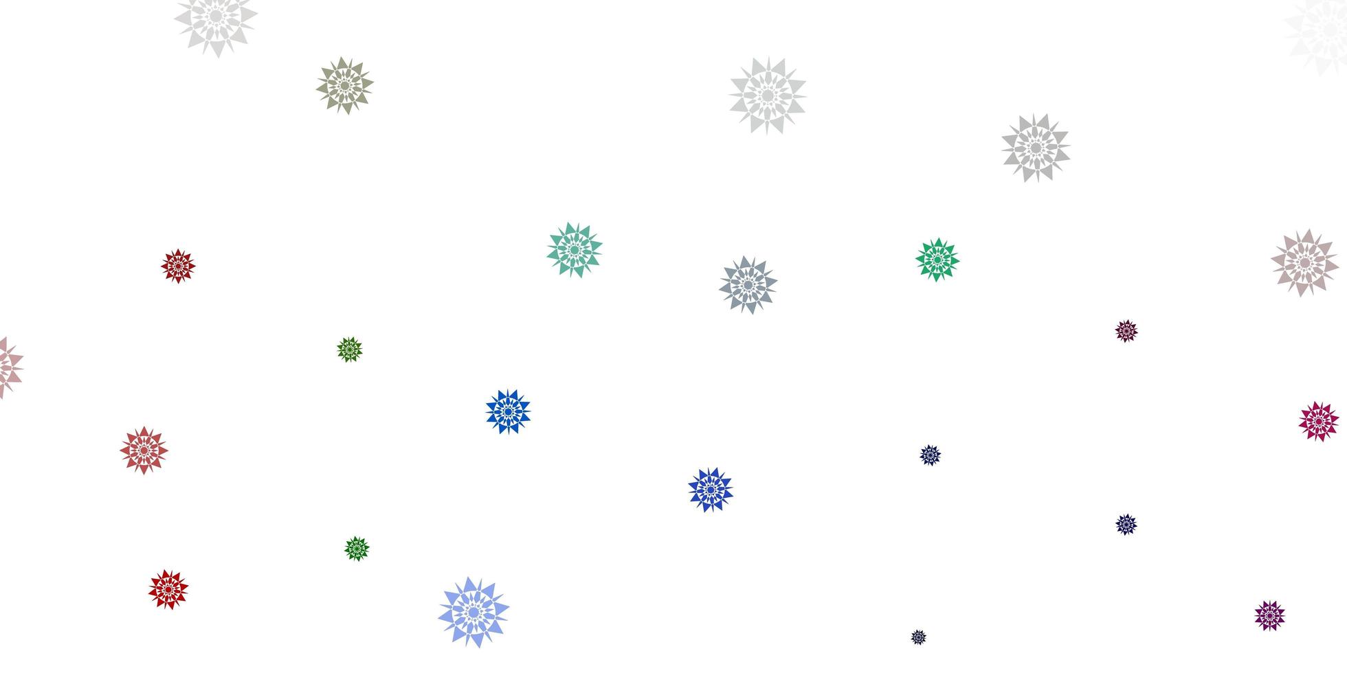 ljus flerfärgad vektorstruktur med ljusa snöflingor vektor