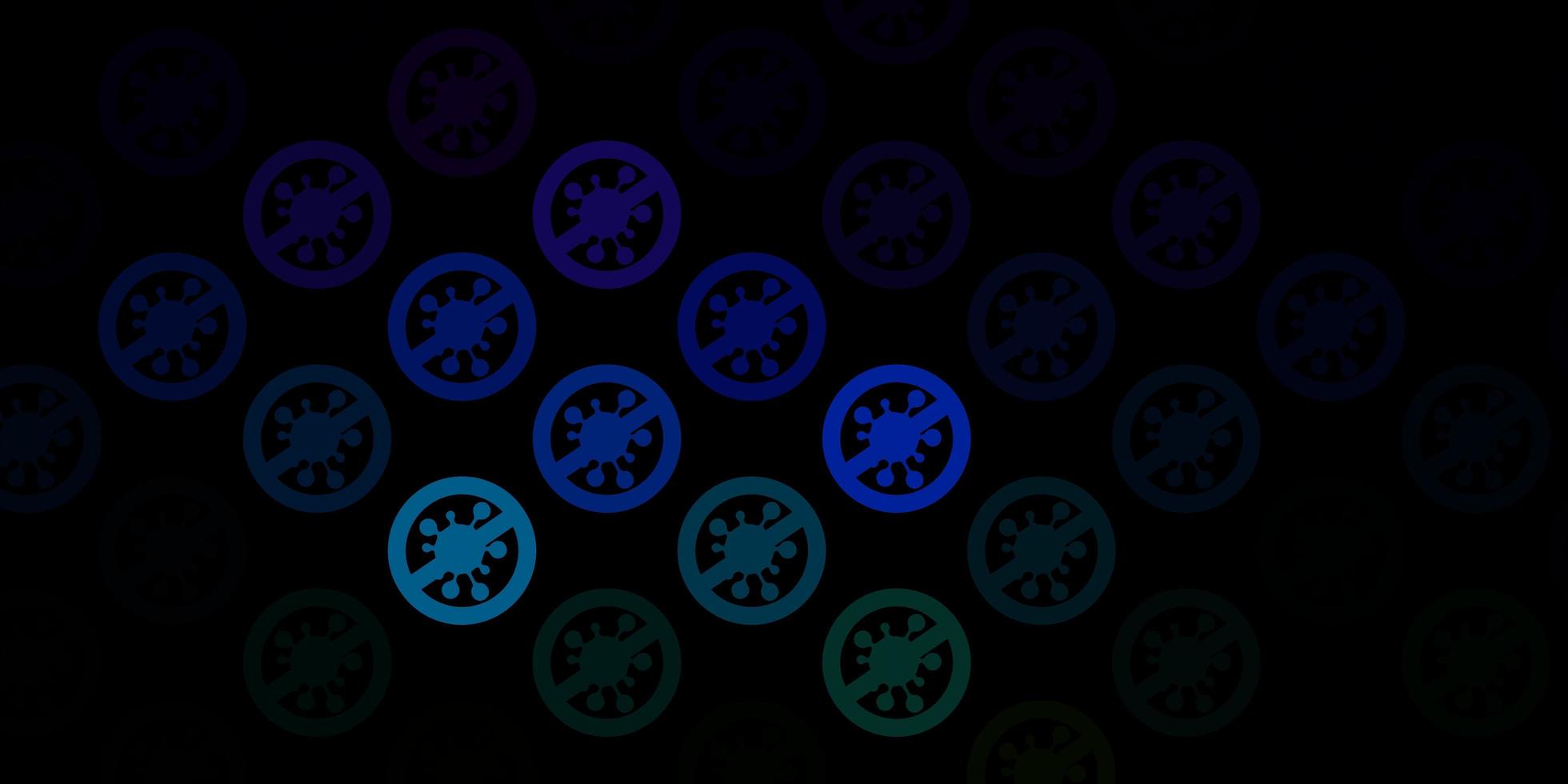 mörk flerfärgad bakgrund med virussymboler vektor
