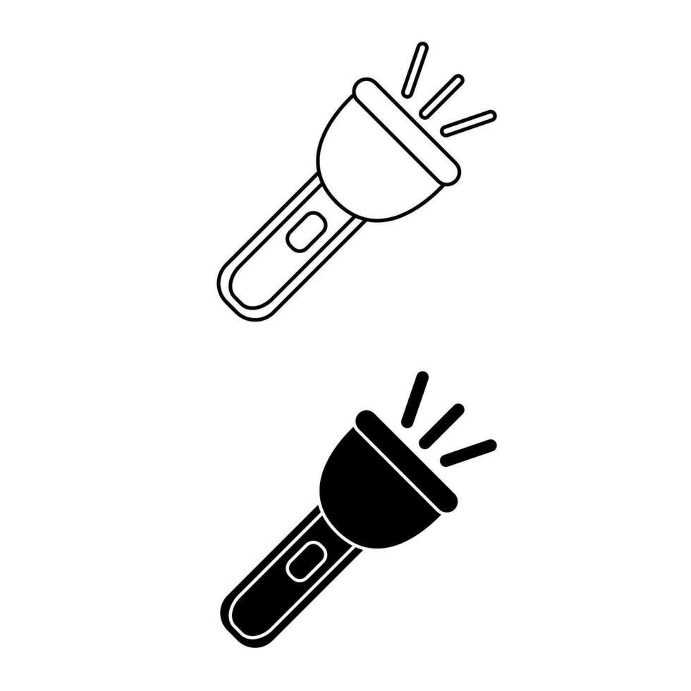 Taschenlampe Vektor Symbol Satz. Licht Illustration Zeichen Sammlung. Markieren Symbol oder Logo.