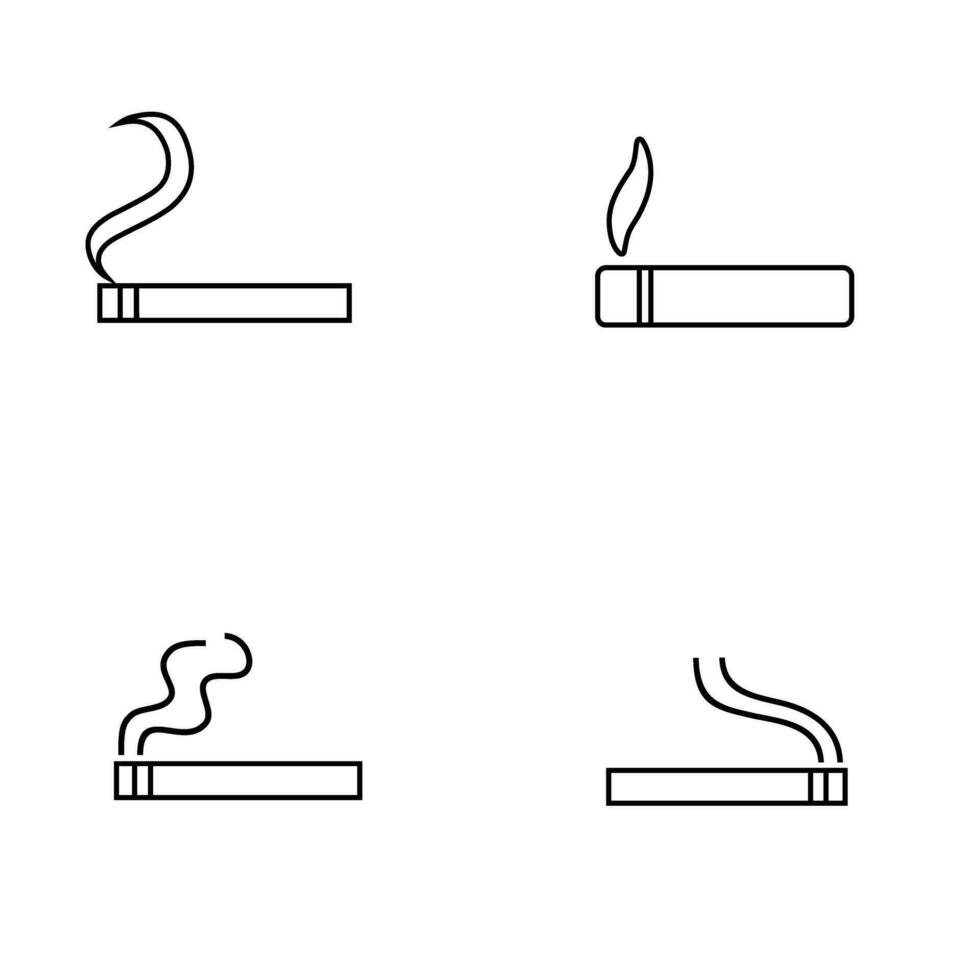 cigarett ikon vektor uppsättning. rök illustration tecken samling. cigarett rök symbol eller logotyp.