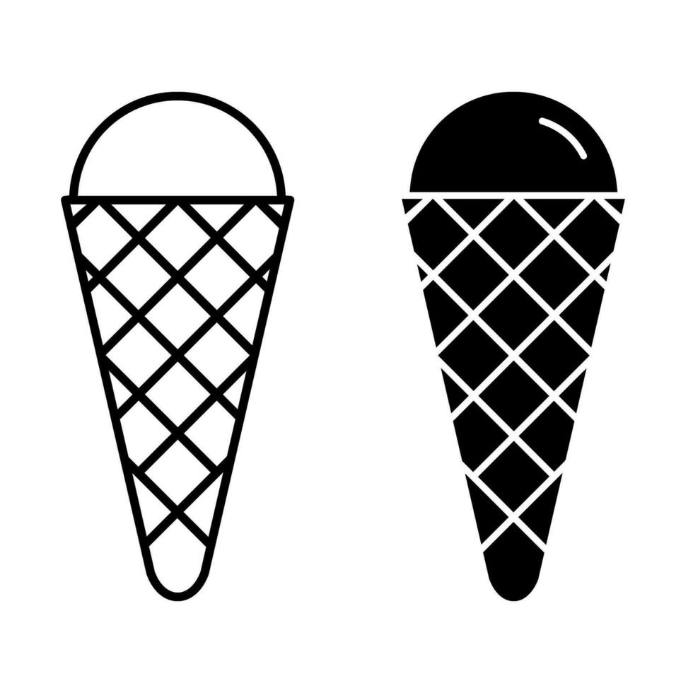 Eis Sahne Symbol Vektor Satz. Dessert Illustration unterzeichnen. Süss Symbol oder Logo.