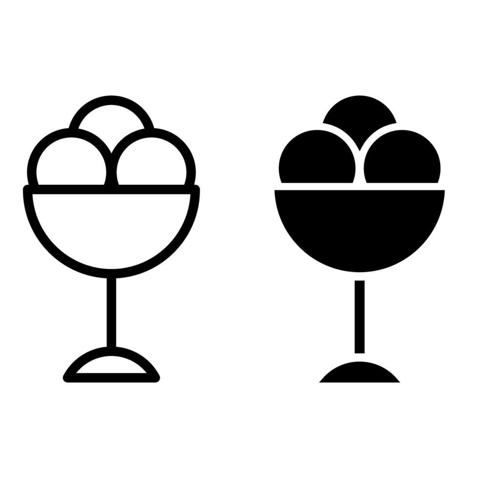 Eis Sahne Symbol Vektor Satz. Dessert Illustration unterzeichnen. Süss Symbol oder Logo.