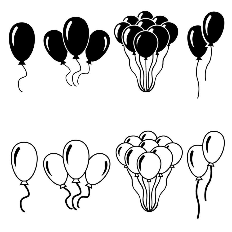ballong ikon vektor uppsättning. födelsedag illustration tecken samling. firande symbol.