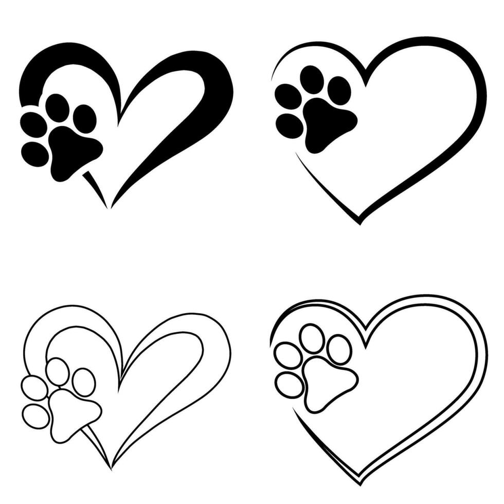 Liebe Hund Symbol Vektor Satz. Haustier Illustration Zeichen Sammlung.