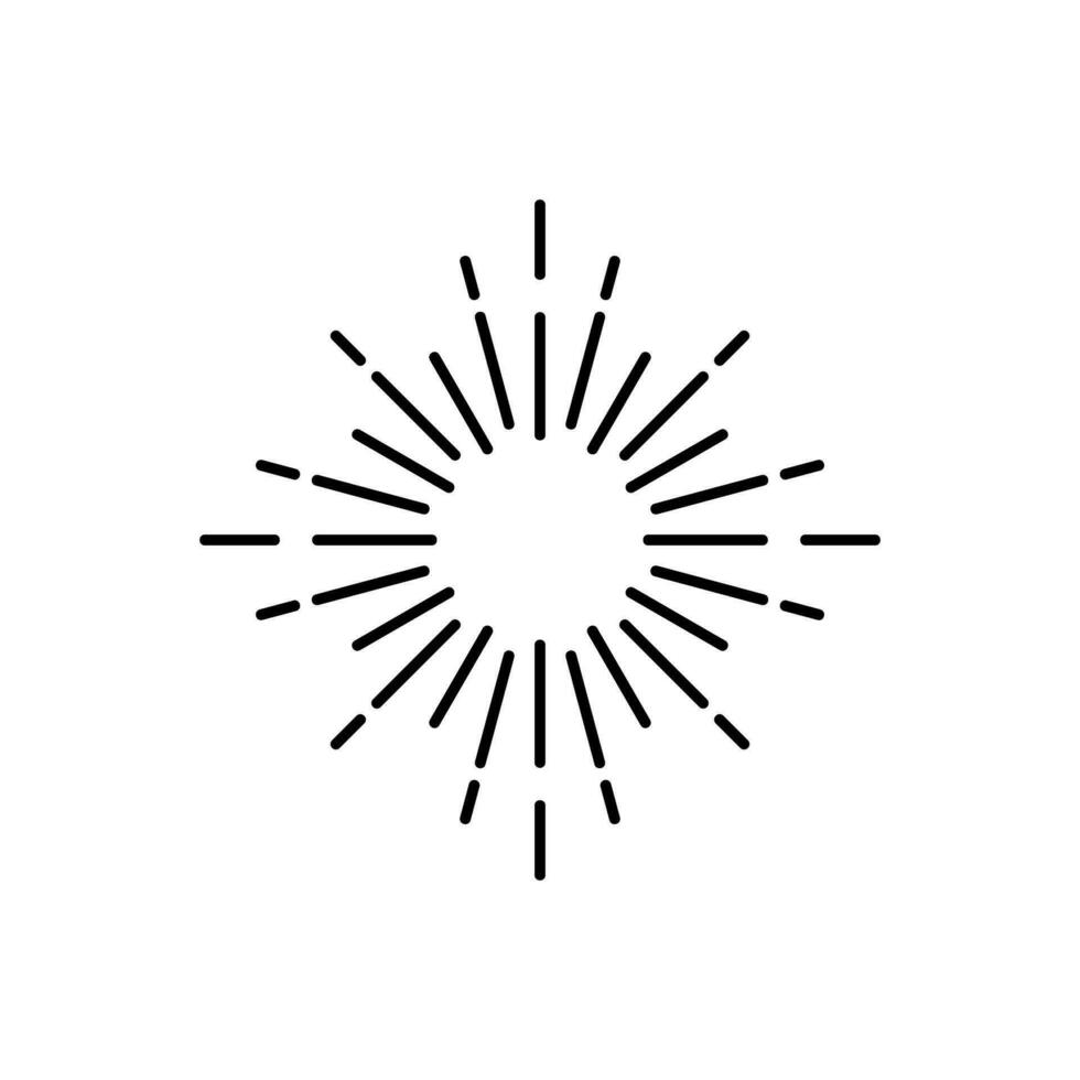 Jahrgang Sunburst Symbol Vektor. Explosion Hand gezeichnet Illustration unterzeichnen. Elemente Feuerwerk. schwarz Strahlen. vektor