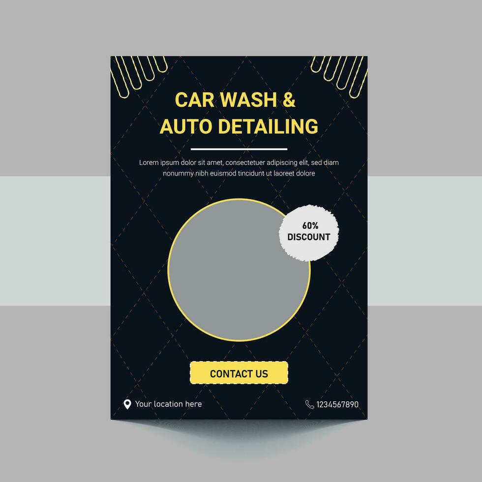 Auto Waschen Bedienung Flyer, Poster Design Vorlage vektor