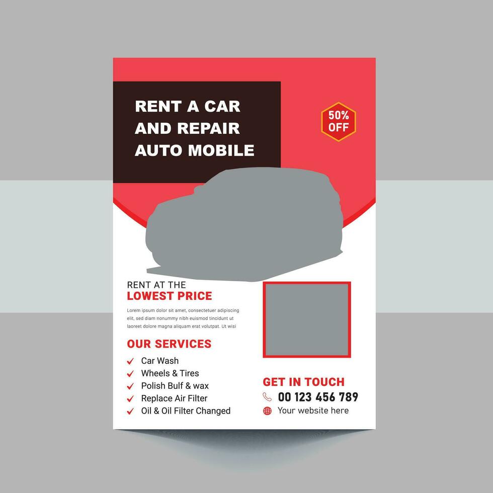 Auto Reparatur Flyer, Automobil, Automobil Service, Auto Fix, Auto waschen, Auto Bedienung Flyer vektor