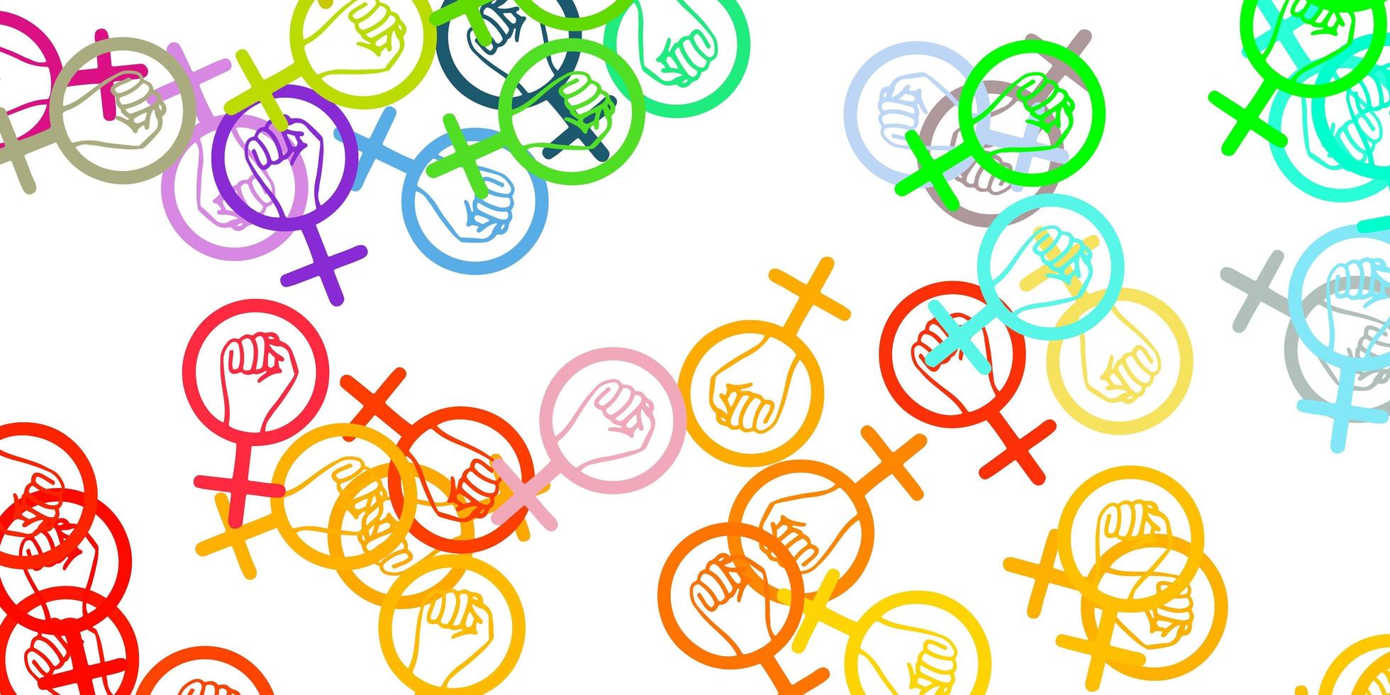 ljus flerfärgad vektorbakgrund med kvinnasymboler vektor