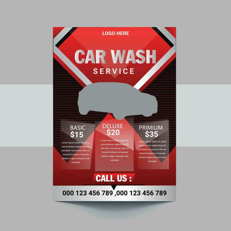 Auto Waschen Bedienung Flyer, Poster Design Vorlage vektor