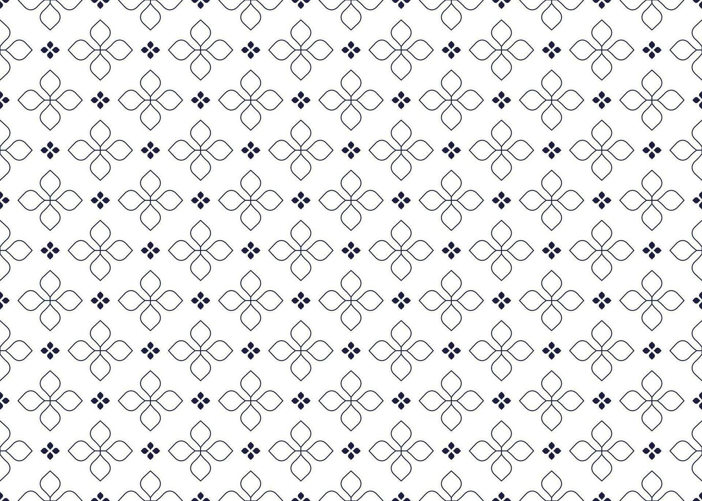 geometrisch und Blume Linie ethnisch Stoff nahtlos Muster zum Stoff Teppich Hintergrund Hintergrund vektor