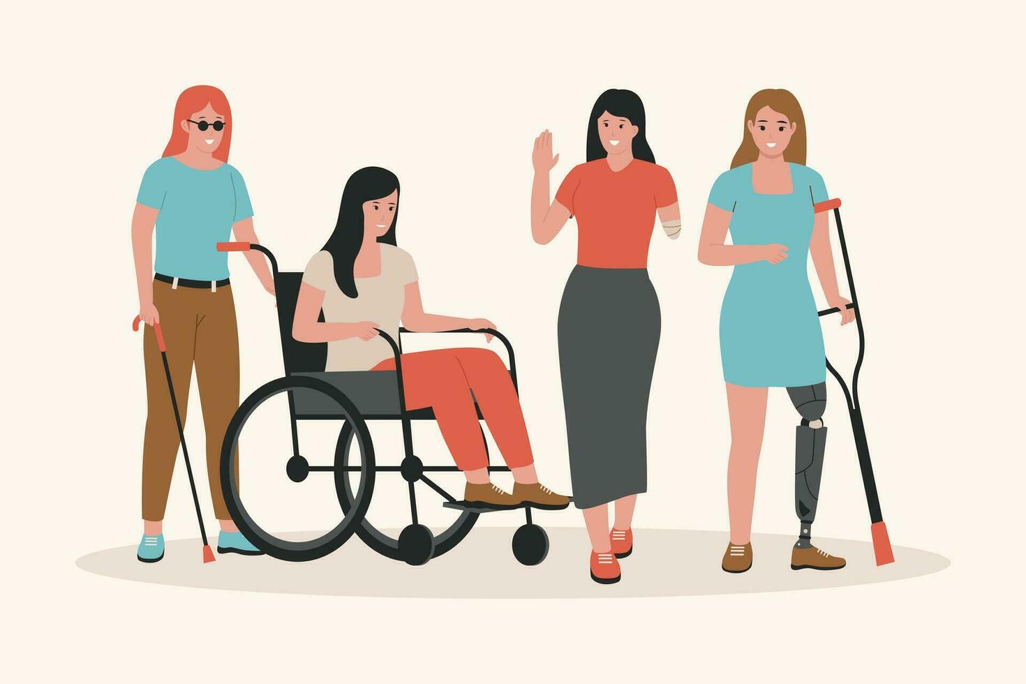 kvinna funktionshinder begrepp illustration vektor