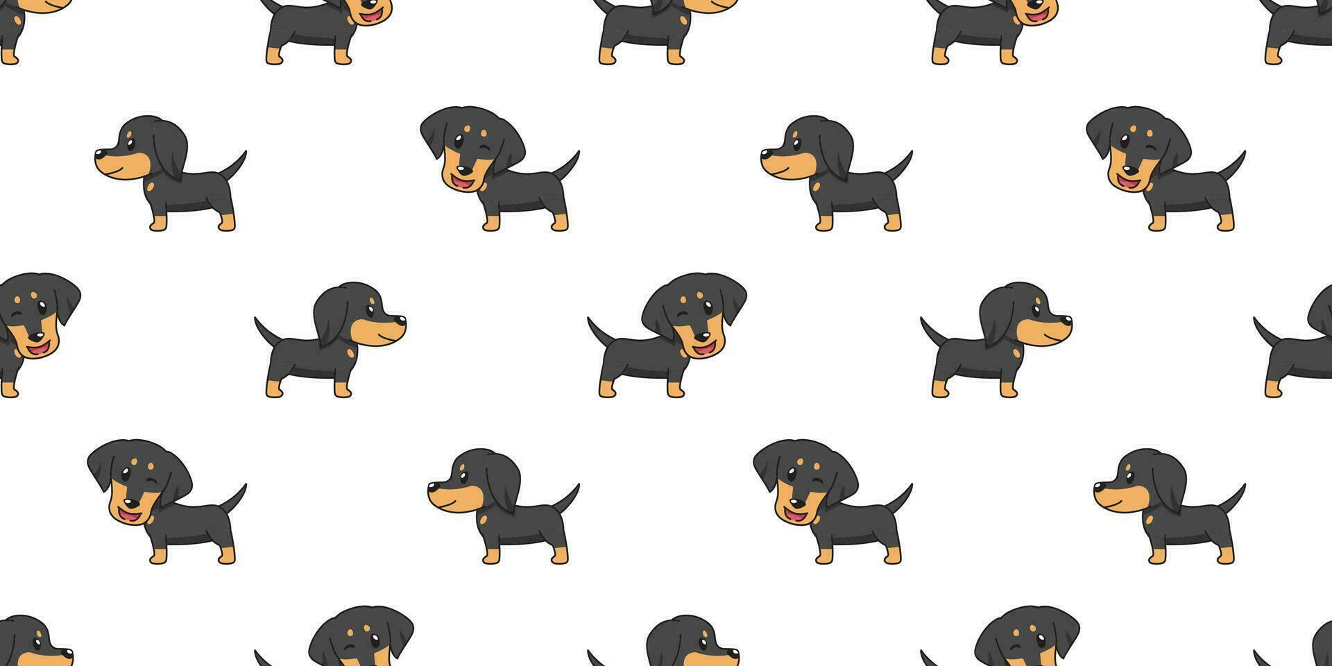 vektor tecknad serie tax hund sömlös mönster bakgrund