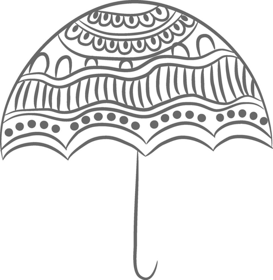 hand dragen blommig paraply design. vektor