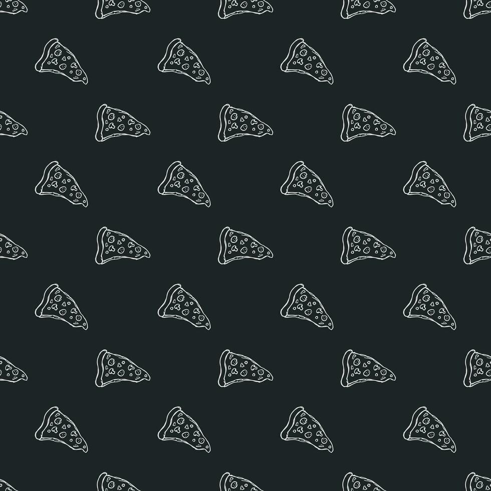 nahtlos Pizza Muster. gezeichnet Pizza Hintergrund. Gekritzel Vektor Pizza Illustration