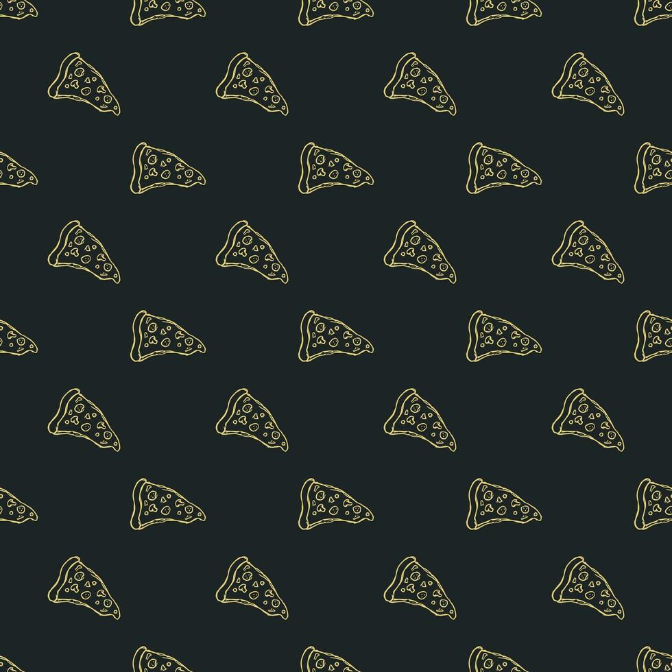 nahtlos Pizza Muster. gezeichnet Pizza Hintergrund. Gekritzel Vektor Pizza Illustration