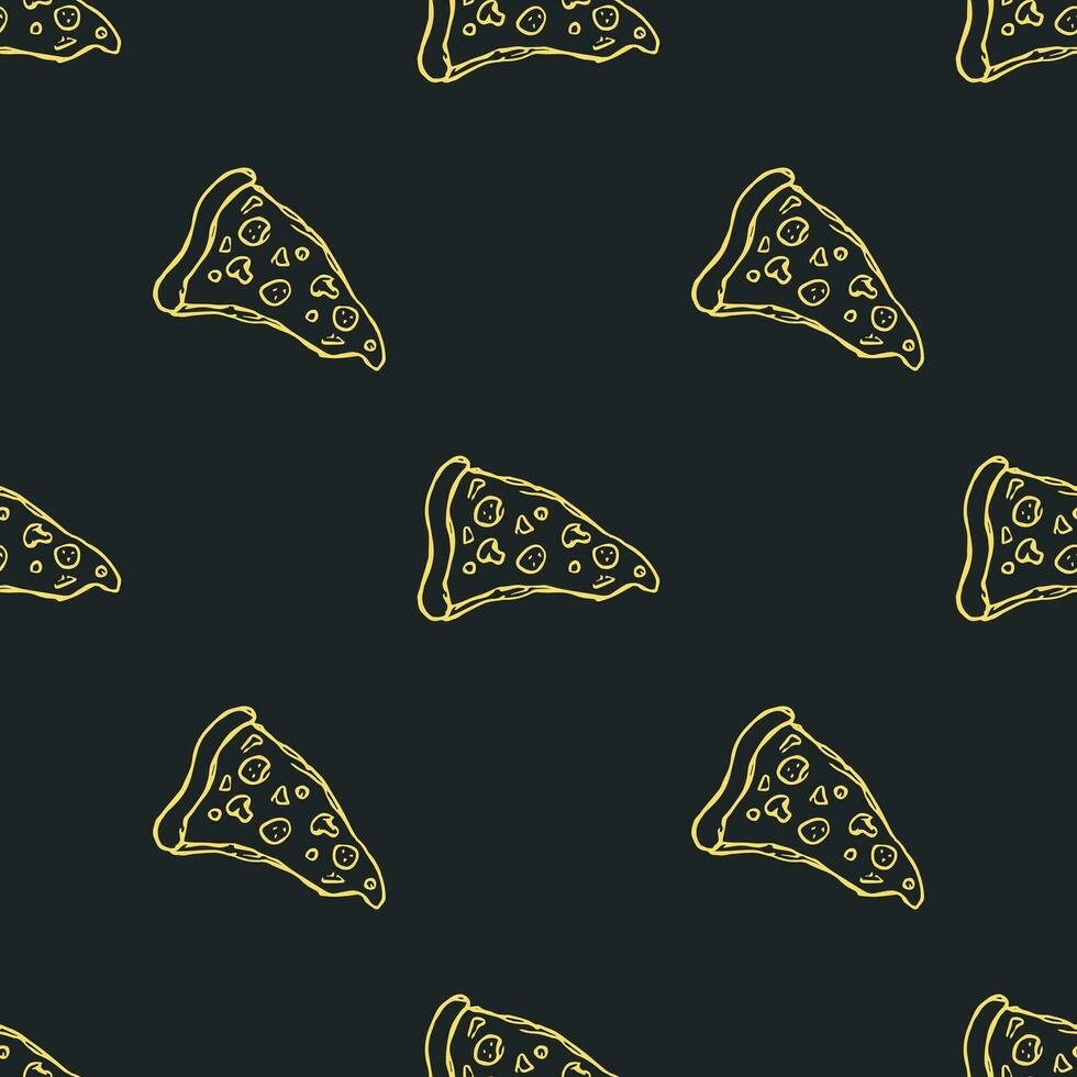 nahtlos Pizza Muster. gezeichnet Pizza Hintergrund. Gekritzel Vektor Pizza Illustration