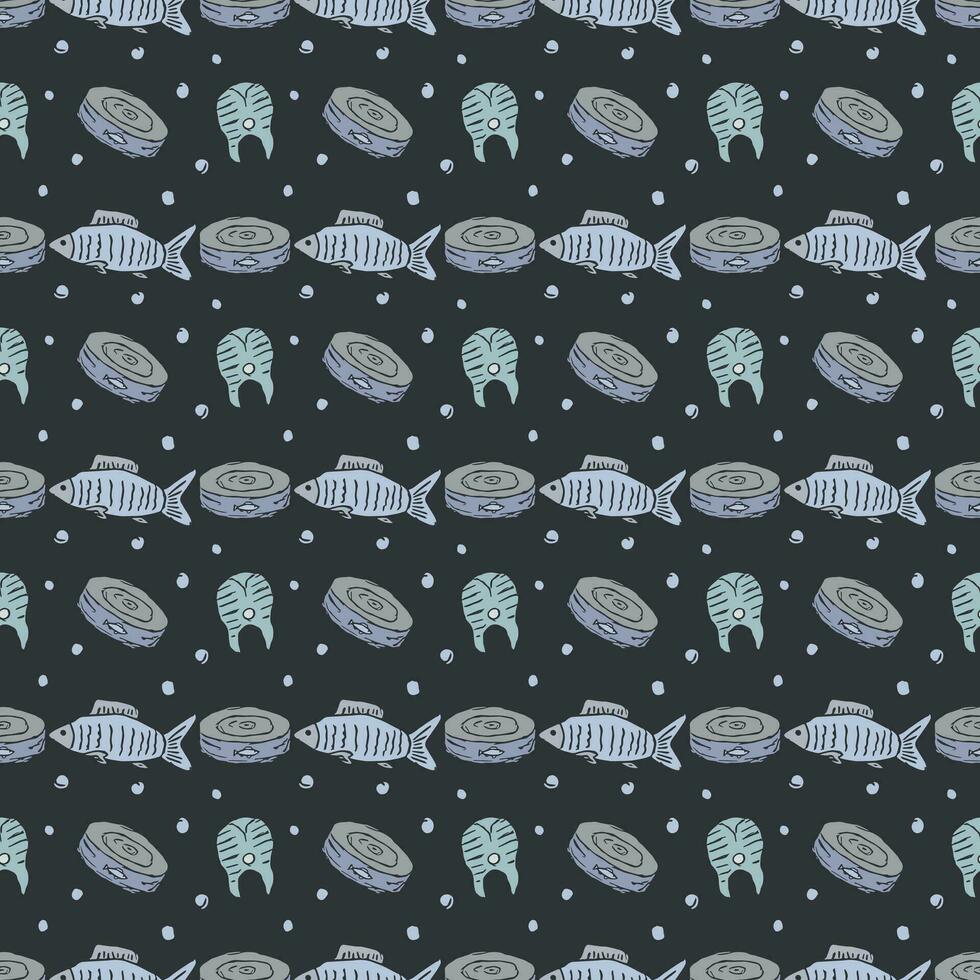 färgad skaldjur mönster. dragen skaldjur bakgrund vektor