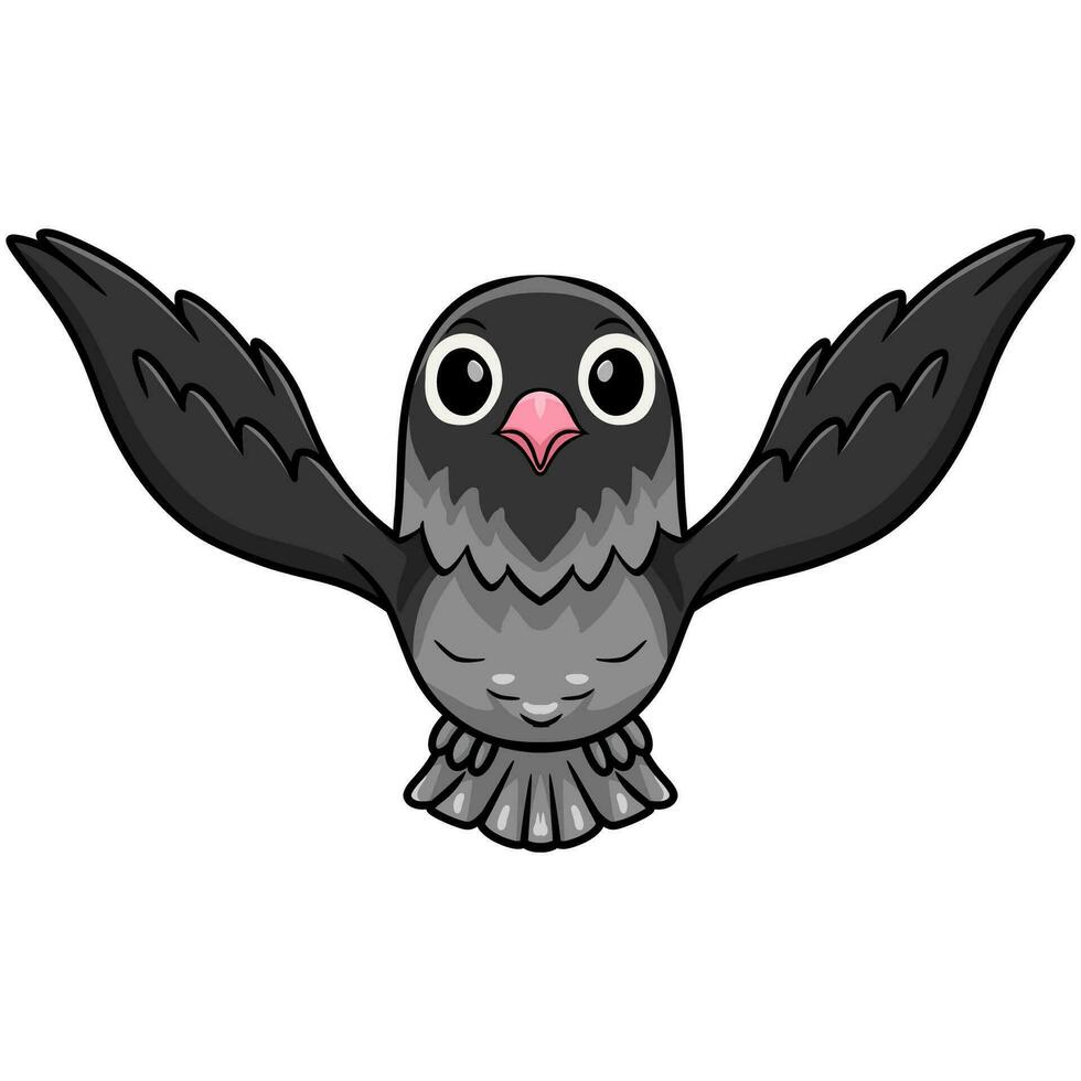 süß mauve grau maskiert Lovebird Karikatur fliegend vektor
