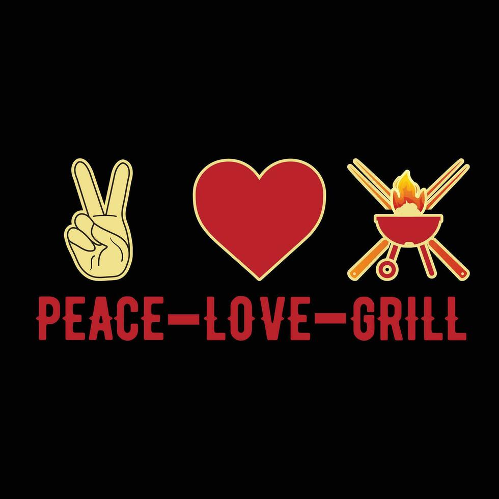 Frieden Liebe Grill vektor