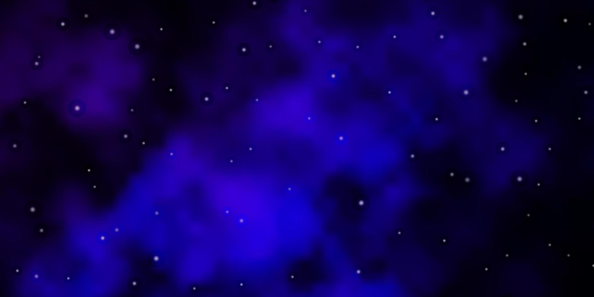 Dunkelrosa-blaues Vektor-Layout mit hellen Sternen, die bunte Illustration mit kleinen und großen Sternen für Ihre Geschäftswerbung leuchten vektor