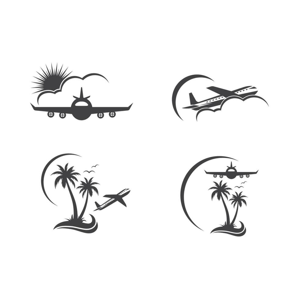 plan och palm vektor logo ikon för resor och byrå illustration