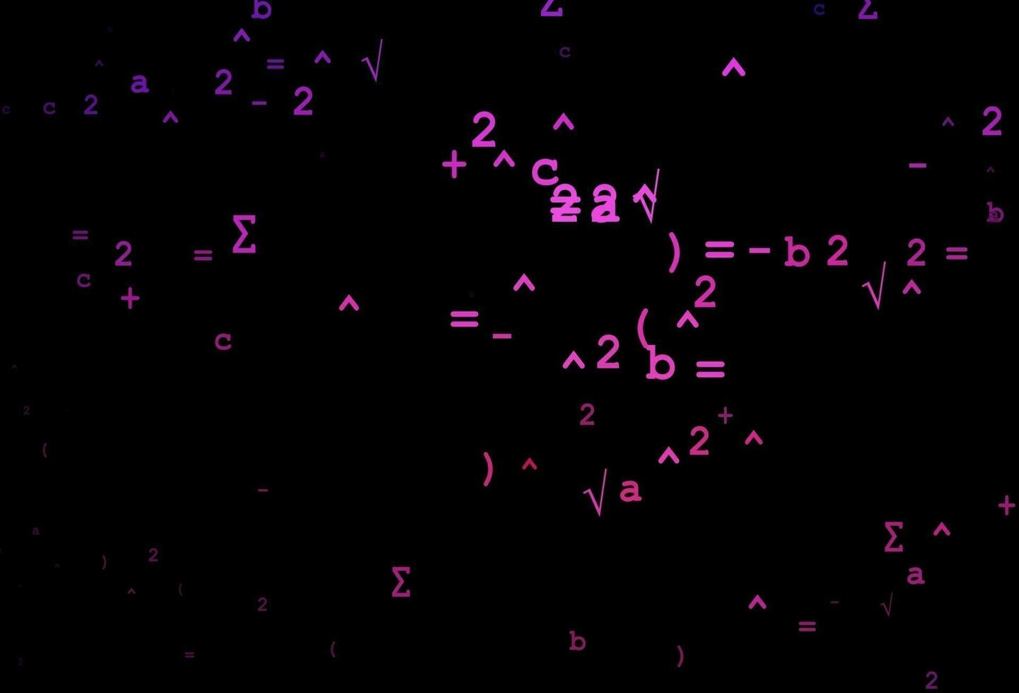 mörk rosa vektor textur med matematiskt symboler.