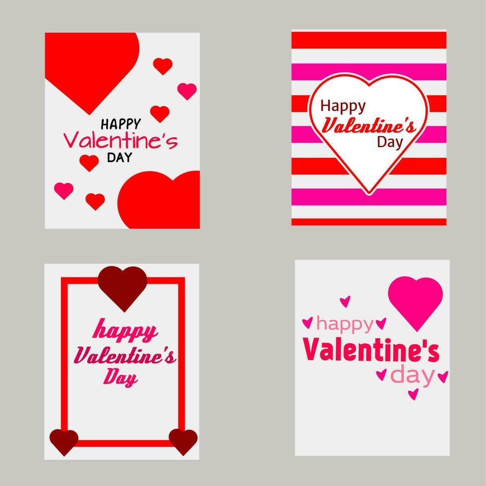 einstellen von glücklich Valentinsgrüße Tag Gruß Karten vektor
