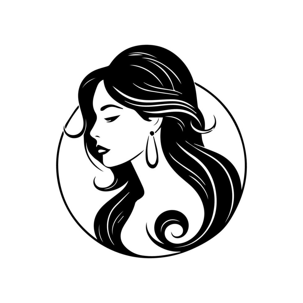 feminin Logo Design strahlt aus Anmut und Raffinesse, perfekt zum Marken suchen zu Vitrine ihr Eleganz und Raffinesse. vektor