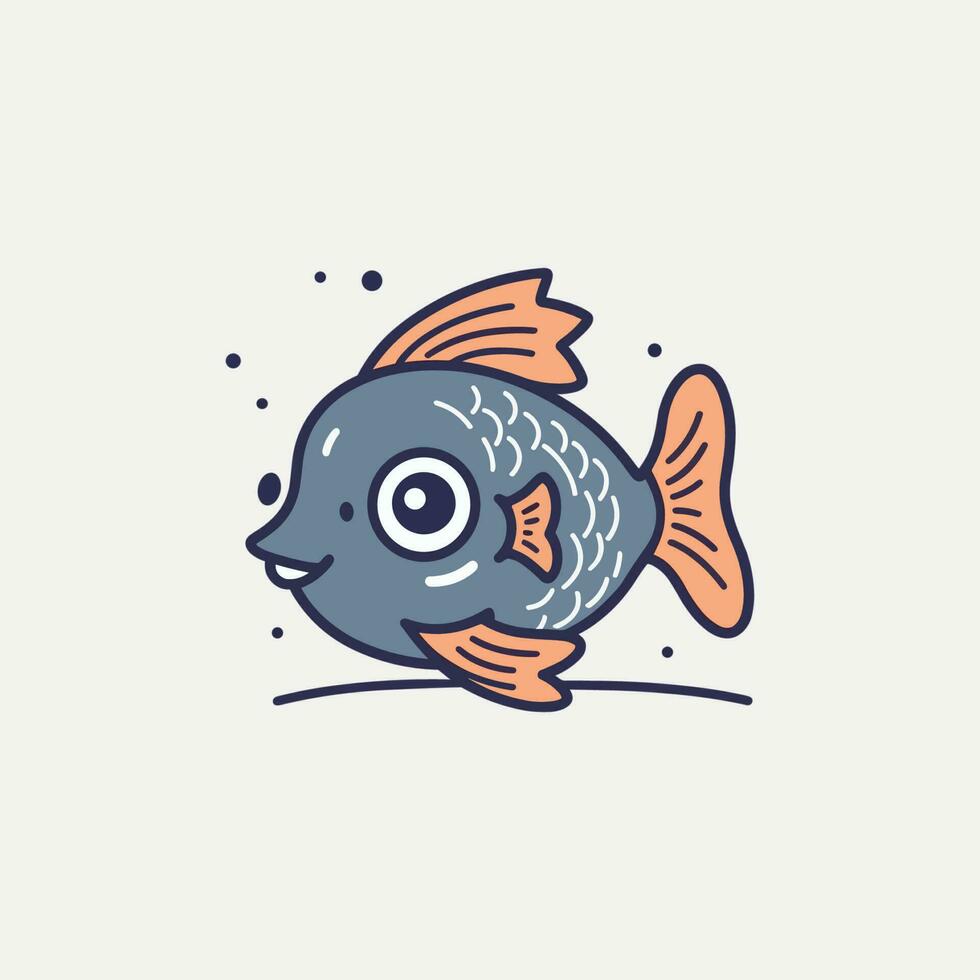 süß kawaii Fisch Illustration ist bezaubernd und beschwingt, perfekt zum Designs Das sind spielerisch und lebhaft vektor