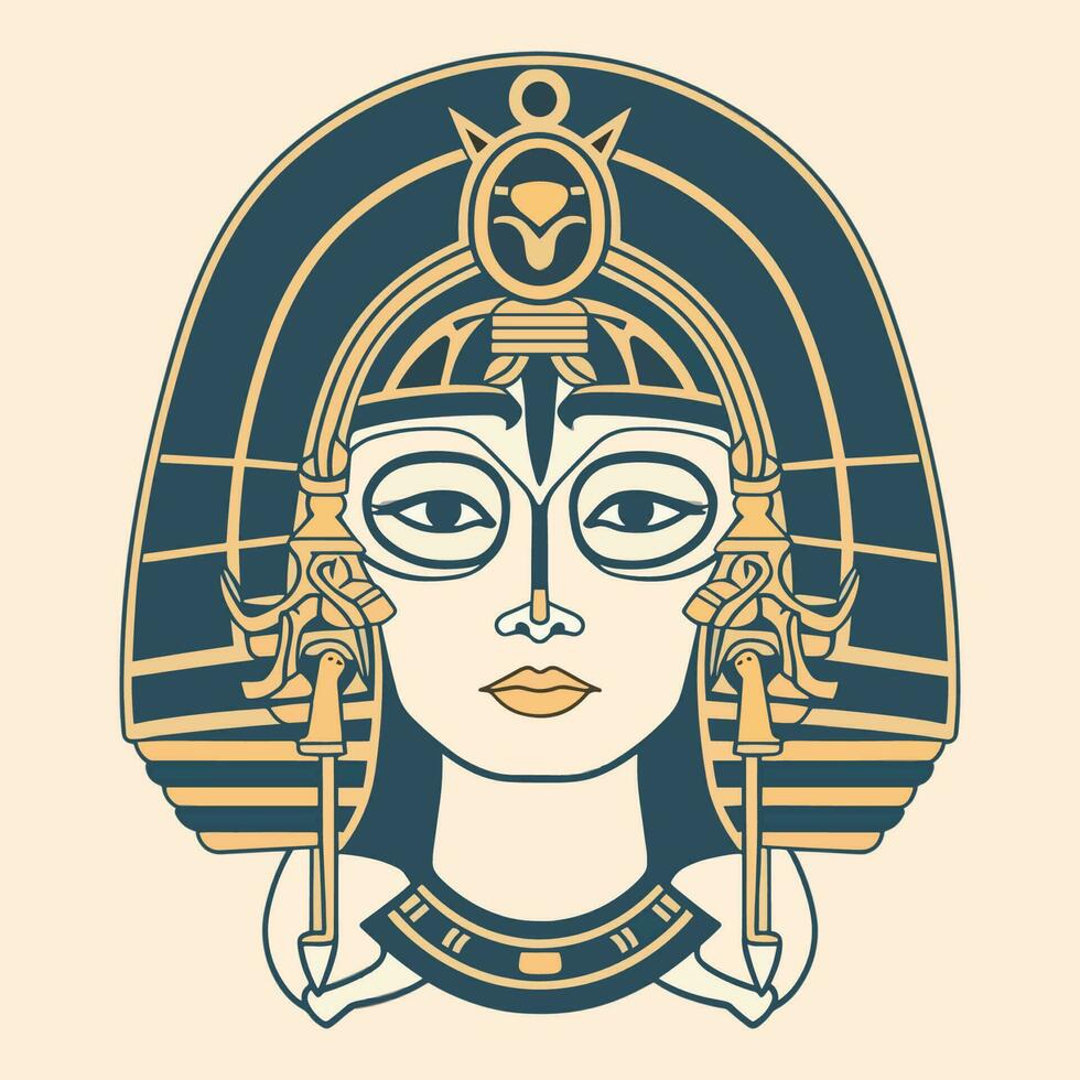 egypten cleopatra illustration är kunglig och fängslande, perfekt för mönster den där förkroppsliga kraft och styrka vektor