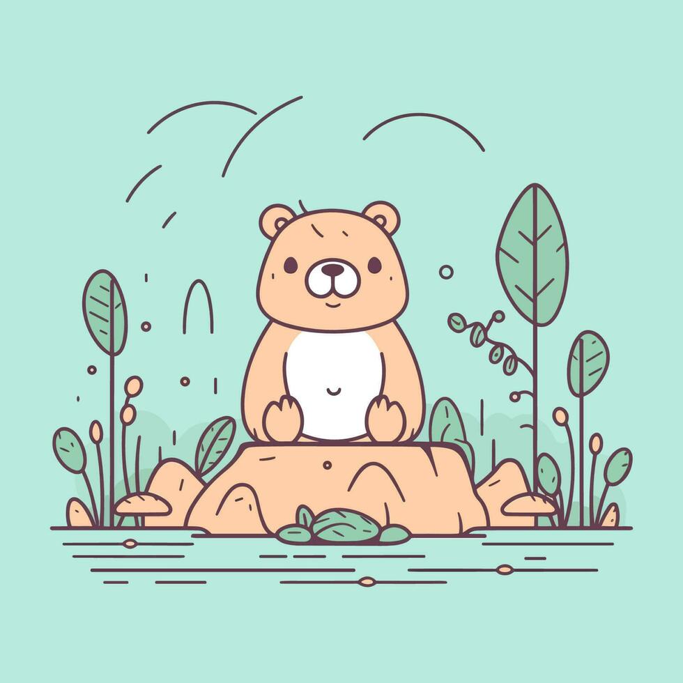illustration av en majestätisk Björn med invecklad detaljer perfekt för en vildmark eller utomhus-tema design vektor