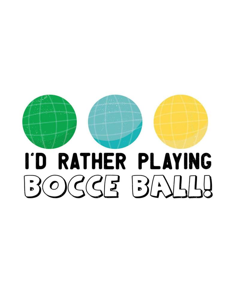 Boccia Ball T-Shirt Design, Boccia Typografie T-Shirt Design vektor