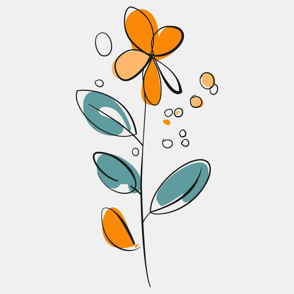minimalistisk blommig vektor konst illustrationer för tillfällen mall årgång mode hand dragen dekor