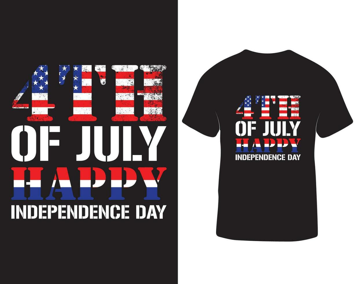 4:e av juli Lycklig oberoende dag t-shirt design proffs ladda ner vektor