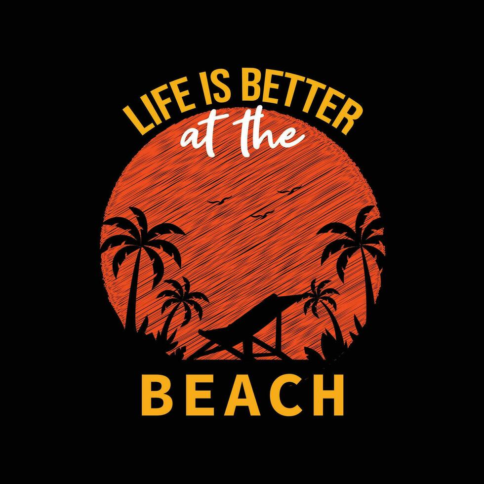 Leben ist besser beim das Strand Sommer- Surfen Typografie oder Grafik T-Shirt Design vektor