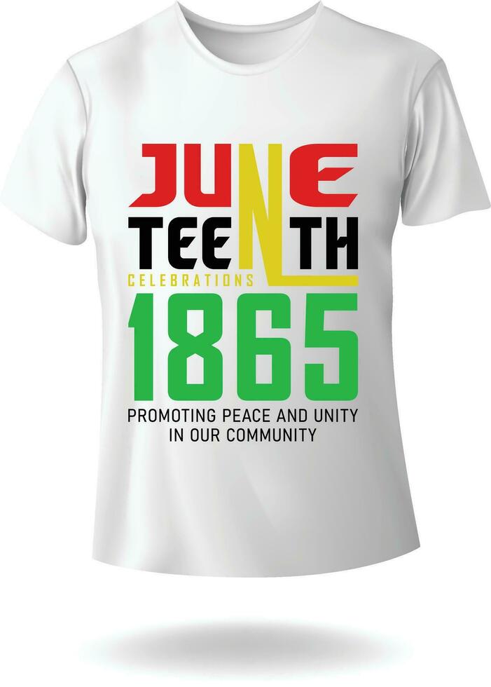 Lycklig juni dag 1865 fester typografi vektor tshirt design, afrikansk amerikaner