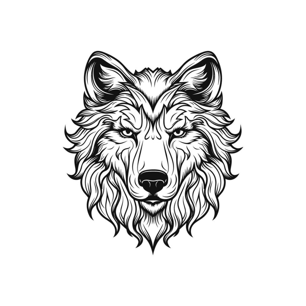 Wolf Kopf Symbol Logo eben Design Vektor. schwarz Wolf Kopf vektor