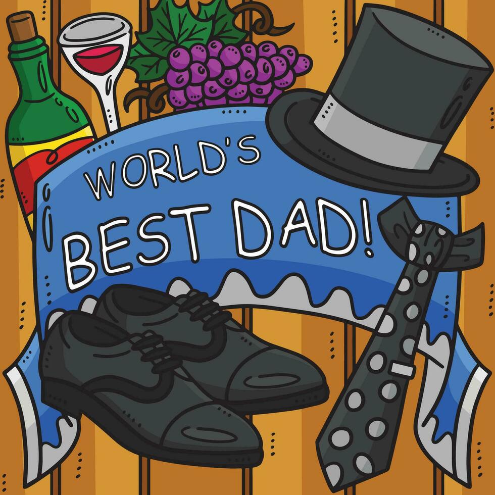 Väter Tag Welten Beste Papa farbig Karikatur vektor