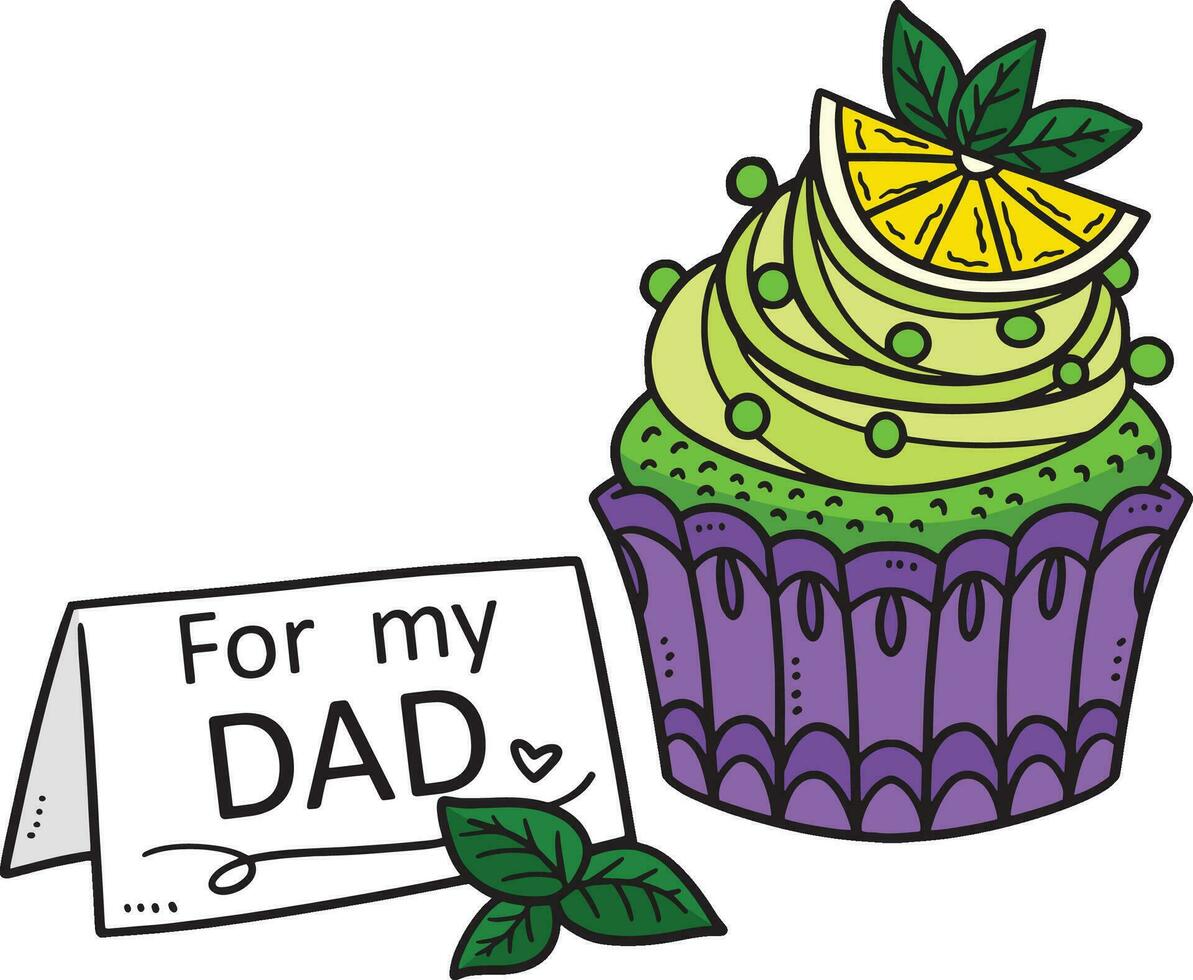 Väter Tag zum meine Papa Cupcakes Karikatur Clip Art vektor