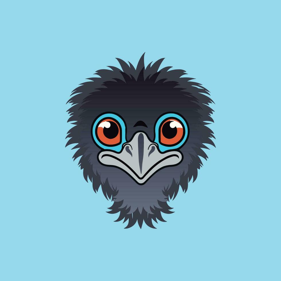 Emu Maskottchen Gesicht Vektor Illustration